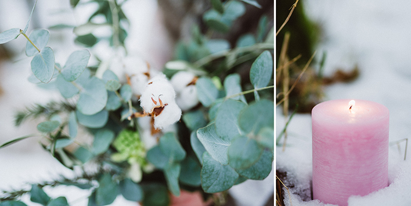 Detail Winterhochzeit Kerze