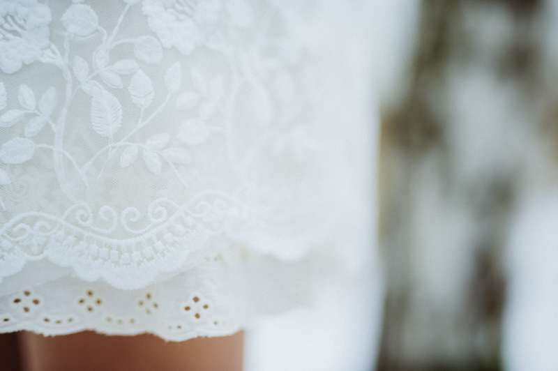 Detail Spitzenkleid Brautkleid